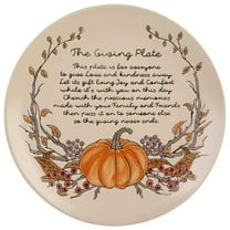 Home Essentials & Beyond 95880 10.5 in. Large Pumpkin Sentiment Giving Plate for Unisex