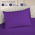 thumbnail image 4 of 500-TC Egyptian Cotton California King Round Bed Sheet Set – Fits 96" Diameter Mattress, 19-24" Deep Pocket – Stripe Purple, California King 96" Diameter, 4 of 6