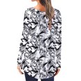 thumbnail image 3 of Hauts Décontractés à Manches Longues pour Femmes, Imprimé Floral, Tunique à Boutons devant, Chemises, Blouse, 3 of 8