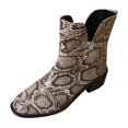 thumbnail image 1 of NECHOLOGY Botas Mujer Adulto Femenino Zapatos Botines de mujer Botas grandes de otoño e invierno para mujer, botines de tacón bajo con estampado (Khaki, 9), 1 of 7