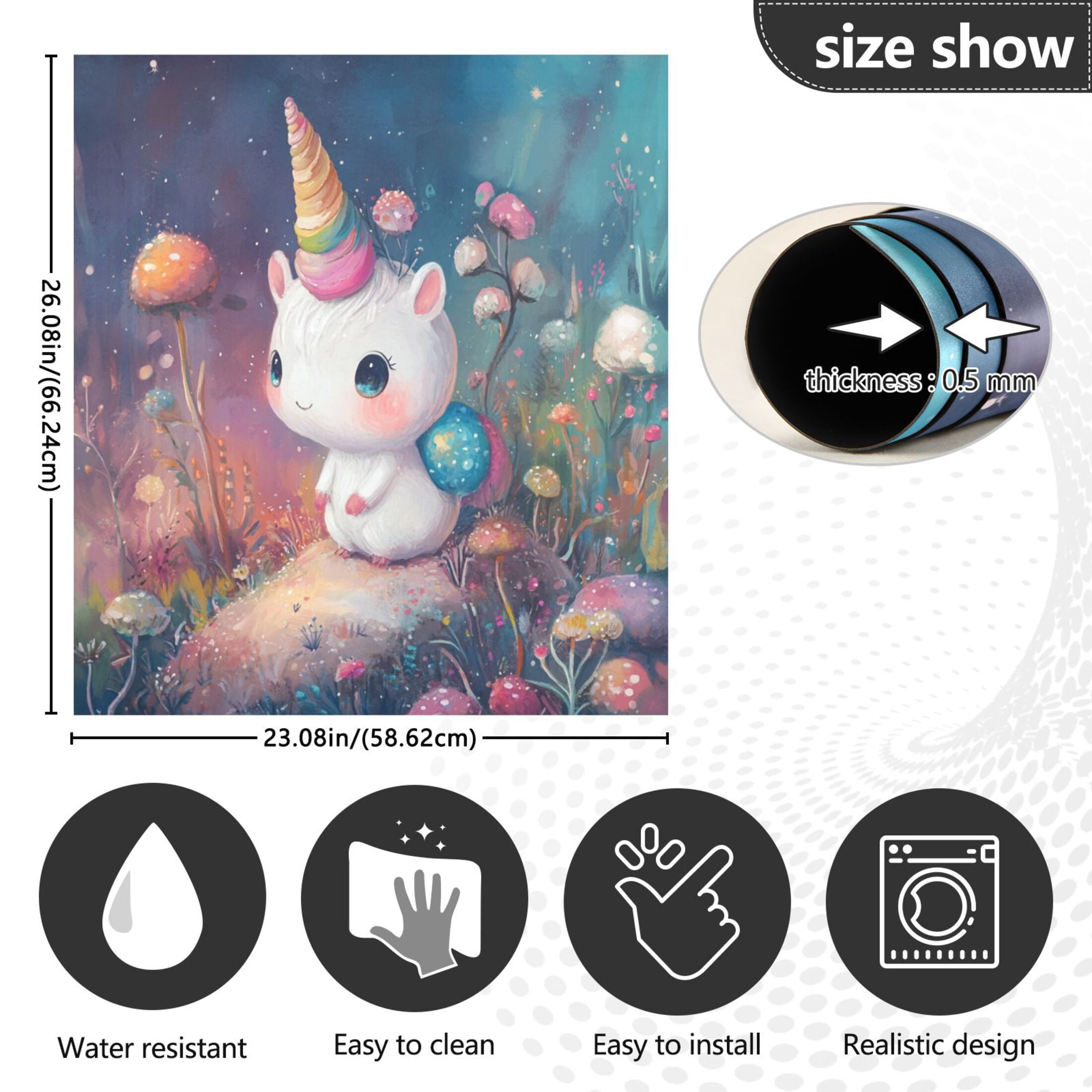 Dishwasher Magnetic Sticker 23x26 Inch Refrigerator Magnetic Sticker Washing Machine Magnetic Sticker Kitchen Panel Magnetic Sticker Home Decor Super Cute Unicorn
