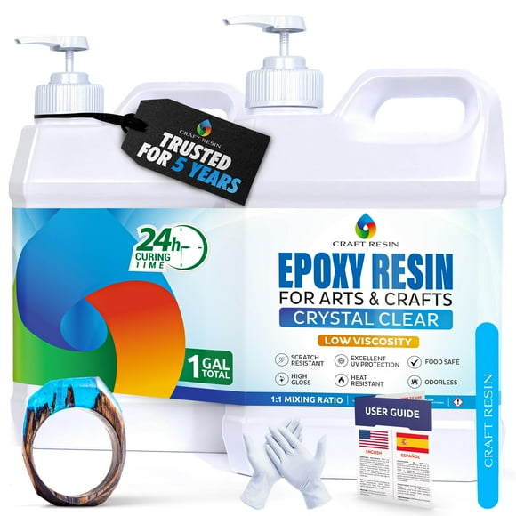 Kit de resina epoxi para manualidades de 1 galón, apta para alimentos y resistente a los rayos UV