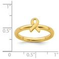 thumbnail image 5 of 925 Sterling Silver Stackable Expressions Gold-plated Awareness Ribbon Ring Size: 10; for Adults and Teens; for Women and Men, 5 of 5