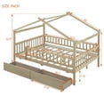 thumbnail image 6 of Dtwnek Full Size Wooden House Bed with 2 Drawers, Brown, 6 of 9