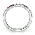 thumbnail image 2 of Sterling Silver Rhodium-plated Created Ruby and Round CZ Band QR7027, 2 of 6