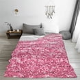 thumbnail image 5 of Cauagu Pink Glitter Pattern Flannel Bed Blankets,Fleece Blanket Comfortable Air Conditioning Blanket for Sofa Bed Travel Couch & Living Room -50"x40", 5 of 8