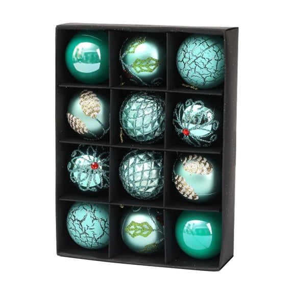 12 Pcs Christmas Home Decor,Christmas Balls Globle Studded Sequin,Christmas Tree Decoration for Thanksgiving Wedding Party Holiday Home Birthday Wreath Decor,2.36 in,Green