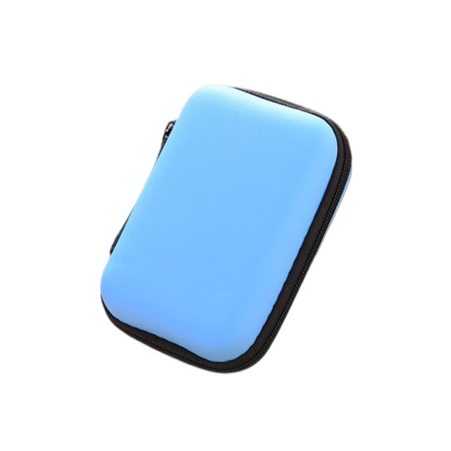 Seitruly Estuches para auriculares Multifuncional Duro Portátil USB Cable Organizador Bolsas Tarjeta Teléfono Auriculares Estuche Monedero Monedero Carpetas de archivos Azul