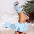 thumbnail image 2 of ZQUUVOU Sandals for Women Square Open Toe Wrap Strap Flat Slide Beach Summer Comfortable Casual House Footwear Sky Blue, 2 of 6