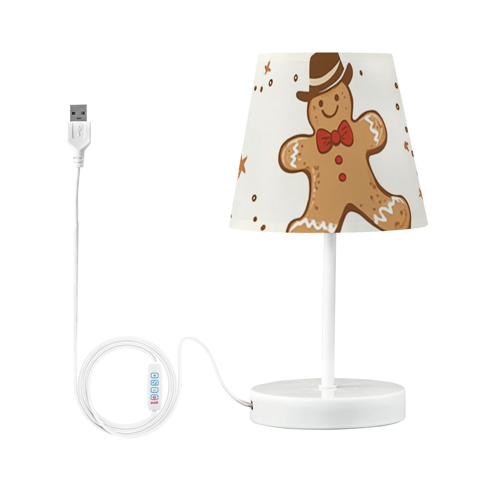 Gingerbread Cute Desk Lamp 3 Color Modes LED Table Lamp Nightstand Reading Light for Bedroom Living Room