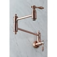 thumbnail image 3 of Kingston Brass KS310TALAC Tudor Wall Mount Pot Filler Faucet, Antique Copper, 3 of 8
