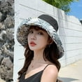 thumbnail image 5 of Sombrero de pesca de doble cara para mujer, gorro protector solar de verano para exteriores, 56-58cm de circunferencia, 5 of 5