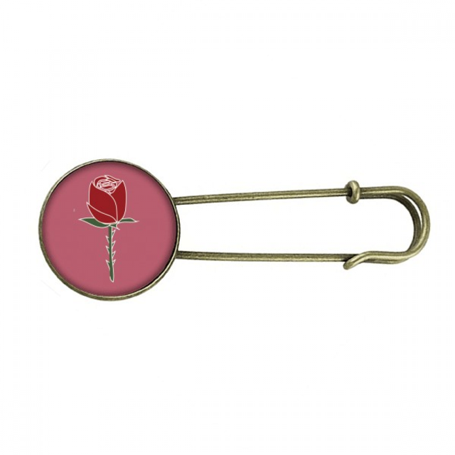 Red Carnation Flower Plant pattern EsES Broche De Broche De Metal Antiguo Unbranded M