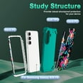 thumbnail image 4 of CASEFIV For Samsung Galaxy S25 FE Case,Glow in the dark Heavy Duty Shockproof Hard PC+Soft Silicone Drop Protective Women Girls Case for Galaxy S25 FE (2025),Green Flower, 4 of 7