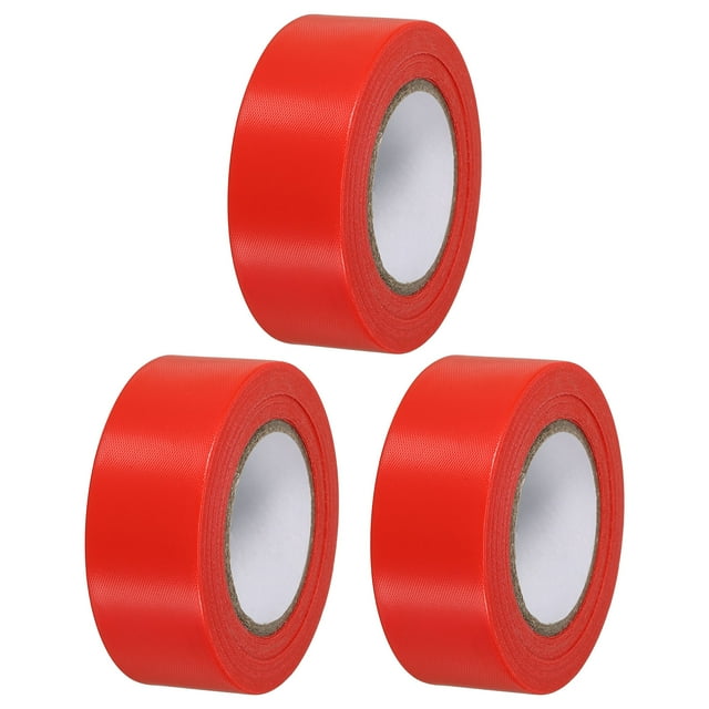 Cinta de Marcado Neón de PVC No Adhesiva de 1"x98' para Límites de Encuesta de Árboles, Paquete de 3 Rojas
