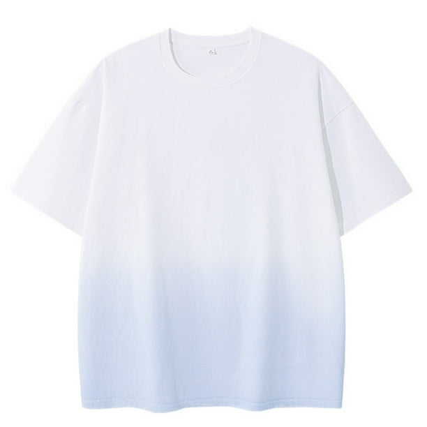 Camiseta de Manga Corta de Moda de Color Sólido Top de Manga Corta Transpirable para Hombres, 95% Poliéster 5% Blusa de Spandex, Lavado a Mano Toda la Temporada