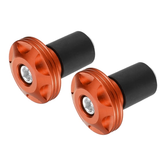 Unique Bargains 2 Pcs Motorcycle Handlebar End Plug Aluminum Alloy 7/8" 22mm 32mm OD Fashionable Orange