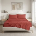 thumbnail image 4 of Elegant Comfort Deep Pocket 4-Piece Bed Sheet Set, Ultra-Soft Microfiber, Luxury Bedding Gift, Full, Rust, 4 of 7