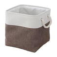 thumbnail image 2 of Hyknon Linen Fabric Storage Baskets, Foldable Organizer Bins with Rope Handles, Cubes Storage Basket, Soft Durable Organizer Bins, Multi-Purpose Storage Bins for Clothes Shelves Bedroom Toys, Coffee, 2 of 6