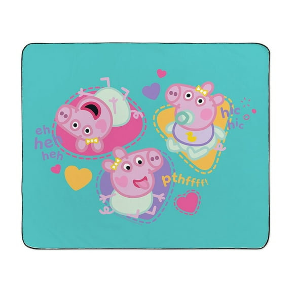 CafePress - Peppa Pig: Happy Baby - 50" x 60" Water-Resistant Outdoor Picnic Blanket