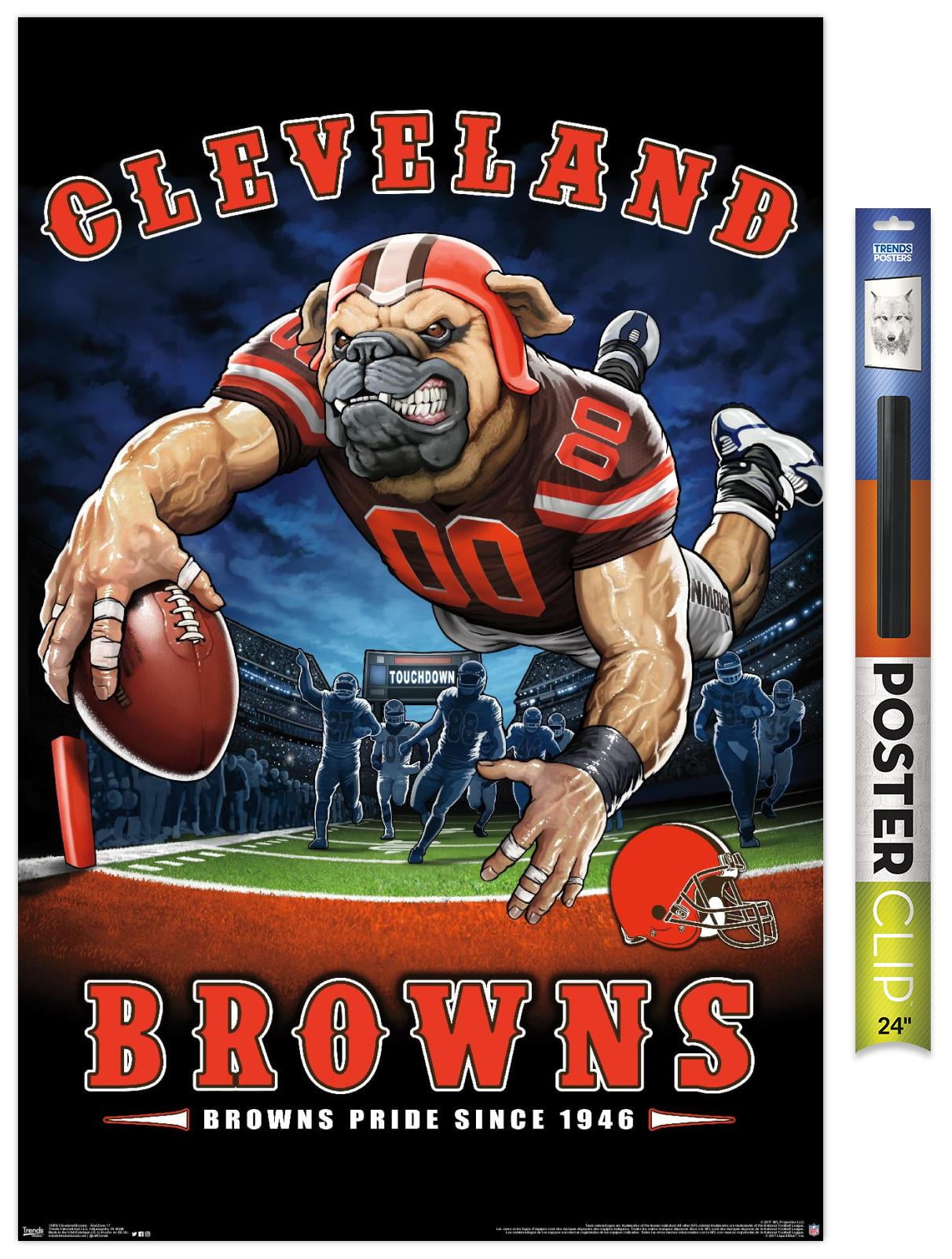 Nfl Cleveland Browns End Zone Premium Poster And Poster Clip Bundle Walmart Com Walmart Com