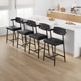 thumbnail image 3 of Bar Stools Set of 2 with Arms, 26" Counter Height Barstools Set with Back & Footrest, 2-Piece Modern Bar Stools Set with Heavy Duty Frame, Wide Seat for Counter Bar, Kitchen Island, Easy Assembly, 3 of 23