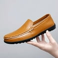 thumbnail image 6 of Men's Casual Loafers Slip On Leather Shoes Comfortable Lightweight Driving Shoes Male Moccasins Classic Penny Loafer Flats Boat Shoes Outdoor Walking Shoes, 6 of 13