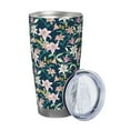 thumbnail image 2 of Fotbe Lilies Flowers Pattern 20 oz Tumbler Stainless Steel Vacuum Insulated Coffee Ice Cup Double Wall Travel Flask Leak-proof Coffee Cup-Straw Three-piece Set, 2 of 8