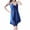 Navy, variant on Womens Nightgown Sleeveless Chemise Full Slips V Neck Mini Dress Side Split Sleepwear with Adjustable Straps