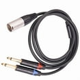 thumbnail image 2 of Dual 1/4 inch to XLR Male Y Splitter Cable, 3Pin Male XLR to Dual 6.35mm TS Mono Plug Microphone Audio Converter Adapter, 2 of 10