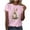 Pink, variant on UTTOASFAY Easter Tops for Women Easter Bunny Egg Printed Round Neck Short Sleeve Easter Casual T-shirt,Women's Easter Shirts Blue XXL
