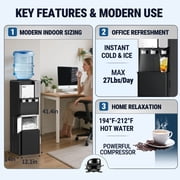 VECYS 3 5 gal Water Dispenser with Ice Maker, 27LBS Daily Ice & Child Lock