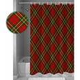 thumbnail image 6 of Christmas Shower Curtain Christmas Baffalo Check Plaid Red Green Shower Curtains for Bathroom Decor Christmas Decoration Bath Curtains Sets with Hooks Waterproof, 84x72 in, 6 of 6