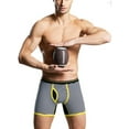 thumbnail image 4 of Niuer Mens 3-pack Striped Cotton Underwear with Open Fly Comfort Boxer Briefs, 4 of 5