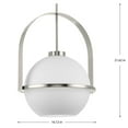 thumbnail image 2 of Delayne Collection One-Light Mid-Century Modern Brushed Nickel Etched Opal Glass Pendant Light, 2 of 2