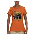 thumbnail image 2 of 1990 Vintage Garage Customs Hot Rod Classic Car Cars and Trucks Womens Graphic T-Shirt, Orange, Small, 2 of 3