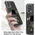 thumbnail image 2 of Compatible with Realme GT Master Edition Case Silicone TPU Plating, Realme GT Master Edition Cases Cute Astronaut Pattern Phone Case with Stand (Black), 2 of 13