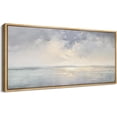 thumbnail image 5 of IDEA4WALL Extra Large Framed Canvas Print Wall Art Tranquil Shores Serene Coastal Landscape Retro Fine Art Nature Wilderness Vintage Wall Decor Oversized Artwork for Living Room - 60"x30", 5 of 5