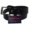 thumbnail image 2 of Casual Belt Men's 1.5" Wide Top Grain Genuine Leather Square Silver Buckle by Marshal, 2 of 7