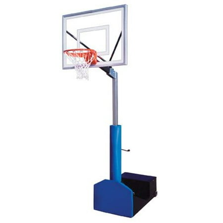 Navy Blue Team Ball - First Team Rampage III Steel-Acrylic Portable Basketball System44; Navy Blue
