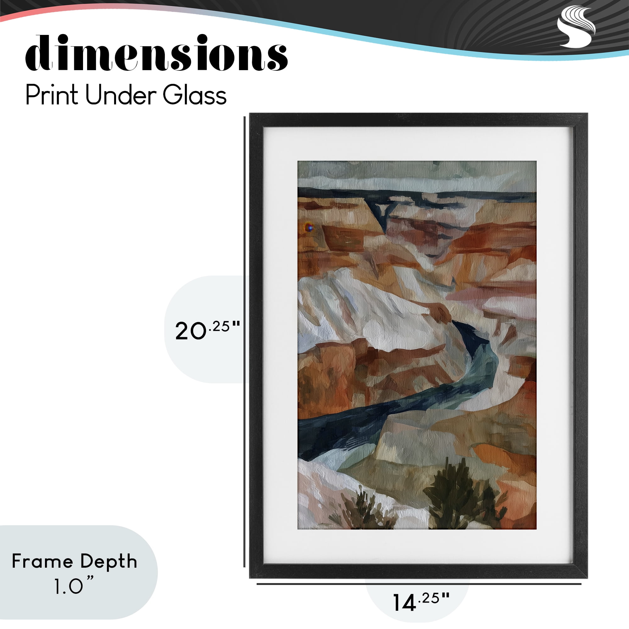 Stupell Industries Canyon Rim Textures Impression Black Framed Print Under Glass, design by Chromatic Storm Studio