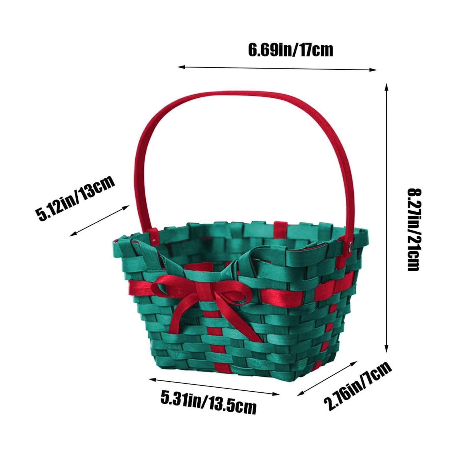 Christmas Basketeers Chocolate Gift Basket Snack Gifts Basket, Exquisite Hand-Woven Basket with Bow Ribbon and Bells, for Home Christmas Decorations Gift