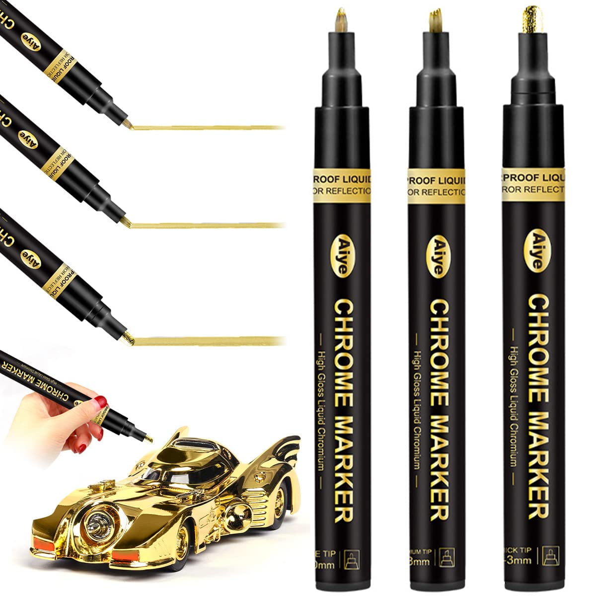 Rotulador De Pintura Líquida Cromada Espejo - Plata Metálica, Impermeable, Para Manualidades