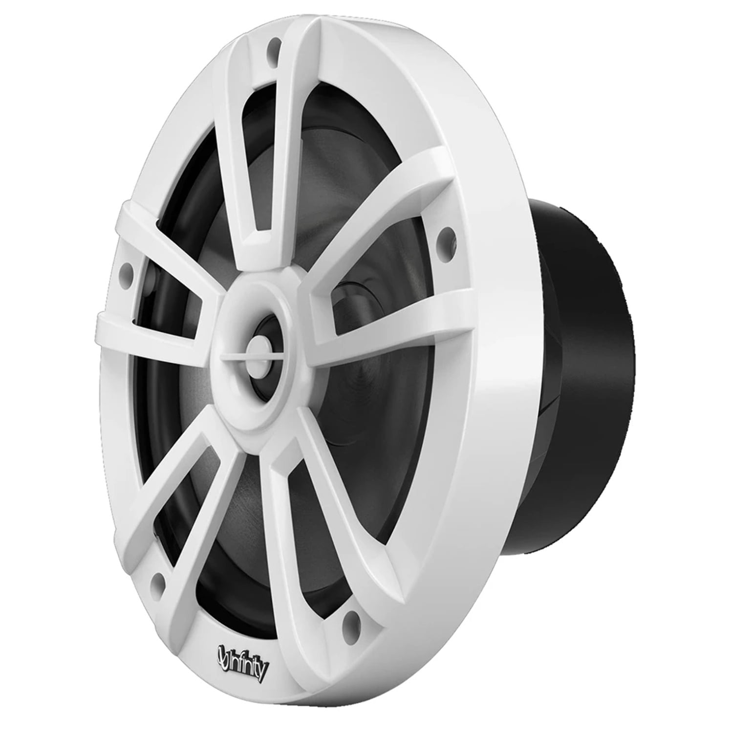 インフィニティ リファレンス 6.5インチ 225ワット 高性能 2ウェイ 耐候性 マリンボート パワースポーツ チタン 2ウェイ 同軸LEDスピーカー バンドルコンボ 16ゲ インフィニティリファレンス 6.5インチ 225ワット ピークパワー 防水 マリンスピーカー (ホワイト) Enrock 50フィート  16ゲージスピーカーワイヤー付き 2ペア (数量4) - OEM交換用