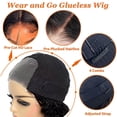 thumbnail image 2 of Peluca Maytune Wear and Go Bob de cabello humano ondulado profundo de 25 cm, 2 of 6