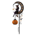 thumbnail image 4 of 39'' Halloween Solar Witch Pumpkin Garden Stake Light, Waterproof Metal LED Crescent Moon  Pathway Light with Hanging Pumpkin, Outdoor Decor for Yard Patio Lawn Garden, 4 of 6