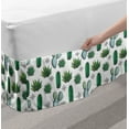 thumbnail image 2 of Succulent Bed Skirt, Exotic Cactus Houseplants Aztec Ornaments Pattern Bohemian Garden Art, Elastic Bedskirt Dust Ruffle Wrap Around for Bedding Decor, 4 Sizes, Forest Green and White, by Ambesonne, 2 of 2