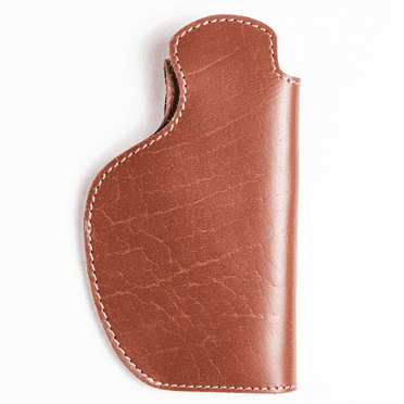 Saddle Mate Top Grain Buffalo Brown Leather Magnetic Gun Holster, Fits Most Handguns Right Handed