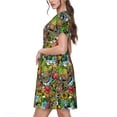 thumbnail image 2 of Logiee Hawaiian Culture Symbols 1 Print Womens Summer Dress,Casual Short Sleeve Sundresses,Beach A-line Shift Dress with Pockets, 2 of 6