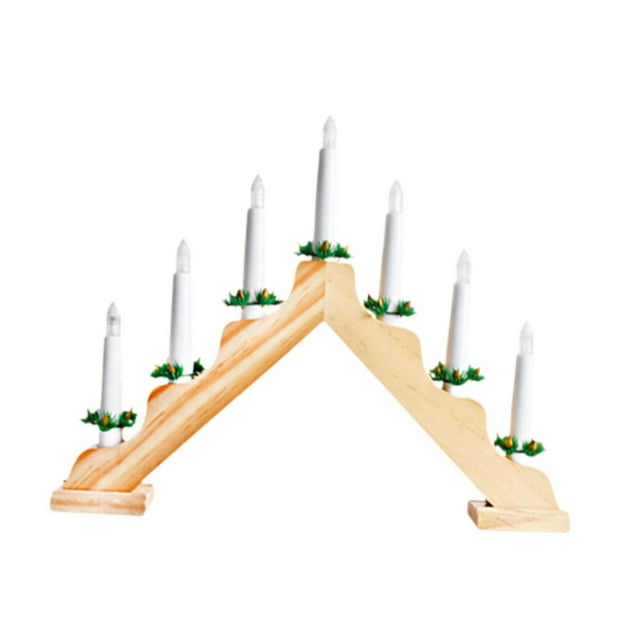Candelabro eléctrico con velas sin llama perfecl Candelabro sueco 38cmx30cm color de madera